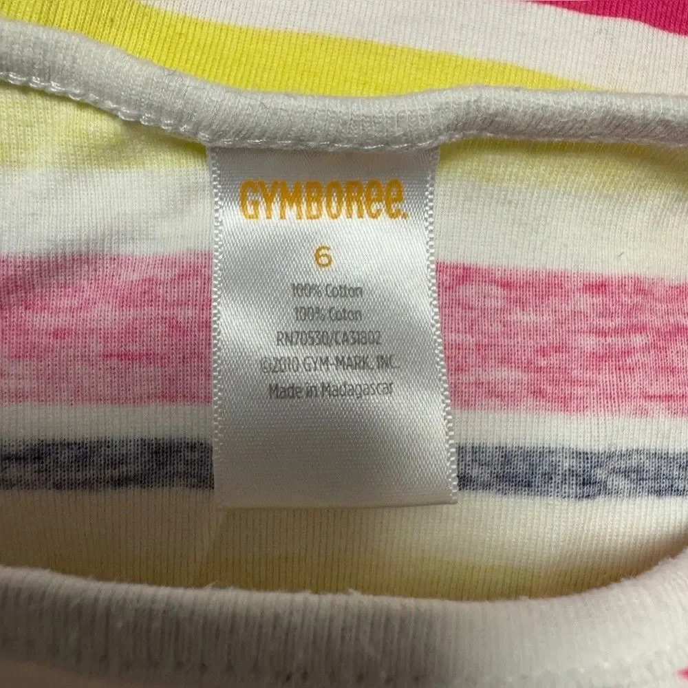 Gymboree Tank Top Girls 6 Rainbow Sleeveless Striped  Print Summer Preppy Beach